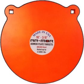 AR-MOR 10" AR500 STEEL GONG 3/8" THICK STEEL ORANGE ROUND