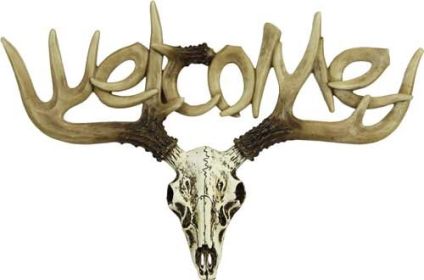 RIVERS EDGE EURO DEER WELCOME SIGN 13"W X 13"H