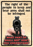 RIVERS EDGE SIGN 12"X17" "THE RIGHT TO KEEP AND BEAR ARMS"
