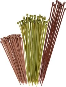 ALLEN NYLON CABLE TIES 100PK ASSORTED GREEN/BROWN/TAN