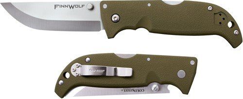 COLD STEEL FINN WOLF 3.5" OD GREEN CLIP FOLDER W/TRI-AD LCK