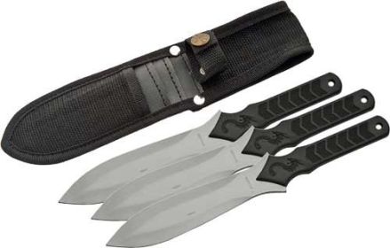 SZCO RITE EDGE 10" DRAGON THROWING KNIFE 3PC SET W/SHTH