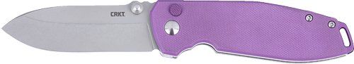 CRKT SQUID XM 2.9" FINE EDGE VIOLET/SS BUTTON LOCK D2