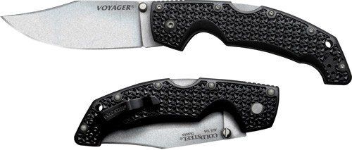 COLD STEEL LARGE VOYAGER 4" PLAIN EDGE BLADE CLIP FOLDER