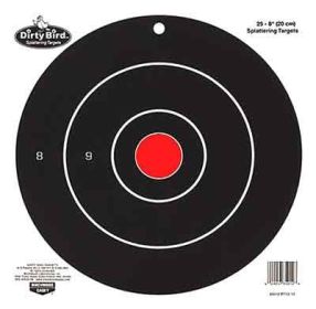B/C TARGET DIRTY BIRD 8" BULL'S-EYE 25 TARGETS