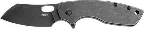 CRKT PILAR LARGE 2.67" PLAIN EDGE FOLDING BLADE STONEWASH