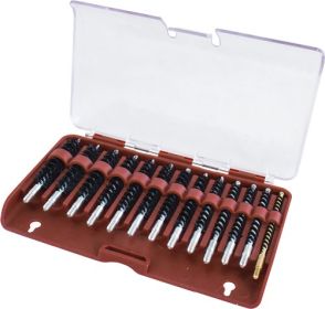 TIPTON 13-PIECE NYLON RIFLE BORE BRUSH SET W/STORAGE CASE