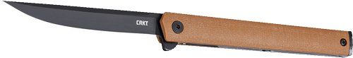 CRKT CEO FLIPPER 3.3" PLAIN EDGE DESERT TAN/BLACK AUS8