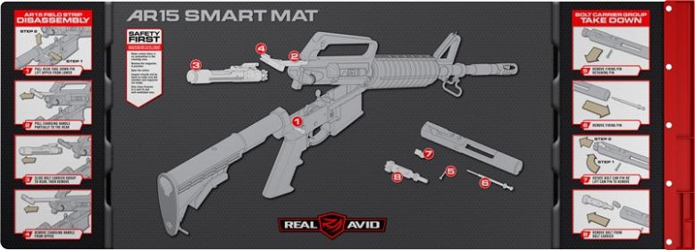 REAL AVID SMART MAT AR15 W/ PARTS KEEPER 43"X16" NEOPRENE