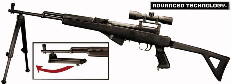 ADV. TECH. BIPOD FOR SKS FEATHERWEIGHT BLACK NYLON