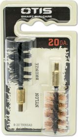 OTIS BORE BRUSH .20 GA 2-PACK 1-NYLON 1-BRONZE 8-32MM THREAD