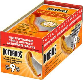 HOTHANDS INSOLE FOOT WARMER 16 PAIRS 9 HOUR W/ ADHESIVE