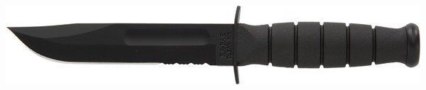 KA-BAR SHORT KA-BAR 5.25" SERR W/PLASTIC SHEATH