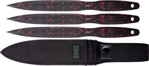 CRKT ONION THROWING KNIVES 6.25" BLACK/RED 3-PACK W/SHTH