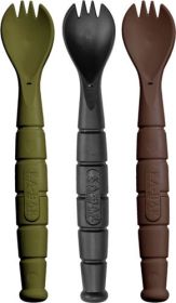 KA-BAR MIL-SPEC SPORK/KNIFE 3 PACK OD GREEN/BLACK/BROWN