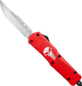 COBRATEC LARGE FS3 OTF RED PUNISHER 3.5" D2 STEEL DRP PNT