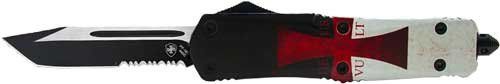 TEMPLAR KNIFE LARGE OTF TEMPLR FLAG 3.5" BLK TANTO SERRATED