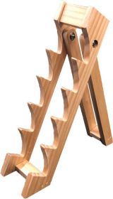 ABKT WOOD KNIFE DISPLAY STAND HOLDS 5 KNIVES 10.25"X2.3"x6.5