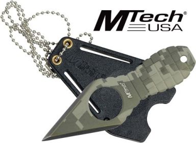 MC MTECH 2.25" SPEAR POINT NECK KNIFE W/SHEATH STONEWASH