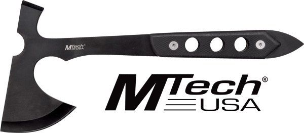 MC MTECH 10" TOMAHAWK W/SHEATH 5" BLACK BLADE G10 HANDLE