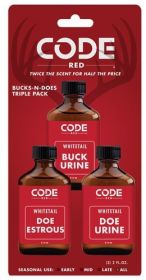 CODE RED DEER LURE BUCKS-N- DOES TRIPLE PACK 2FL OZ/EA