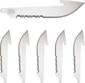 OUTDOOR EDGE 3" DROP POINT BLD W/SERRATIONS BLACK BLADE 6-PK