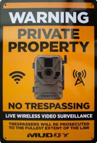 MUDDY LIVE WIRELESS VIDEO SURVEILLANCE SIGN 8"X12" 1EA