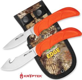 OUTDOOR EDGE WILD PAIR SKINNER /CAPER WITH MOSSY OAK SHEATH