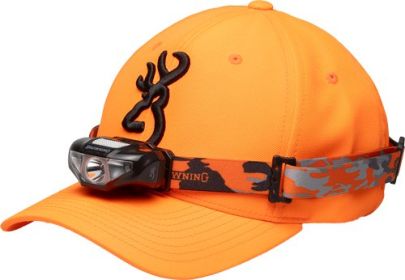 BROWNING CAP/HEADLAMP COMBO W/100 LUMEN LIGHT! (Option: Blaze Org W/100 Lumen Light!)