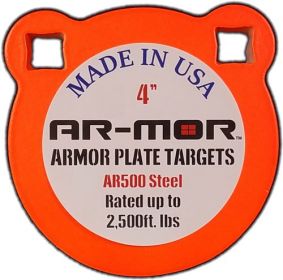 AR-MOR 4" AR500 STEEL GONG  STEEL ORANGE ROUND (option: 3/8" Thick Steel Orange Round)