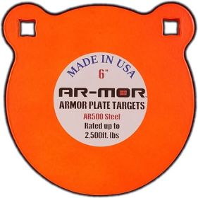 AR-MOR 6" AR500 STEEL GONG (option: 3/8" Thick Steel Orange Round)