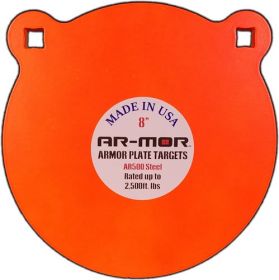 AR-MOR 8" AR500 STEEL GONG STEEL ORANGE ROUND (option: 3/8" Thick Steel Orange Round)