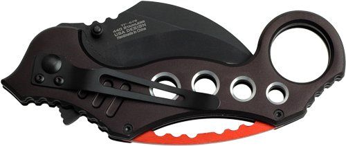 MC TAC-FORCE 2.5" HAWKBILL BLADE FOLDER (Option: Blade Folder Black/Red)